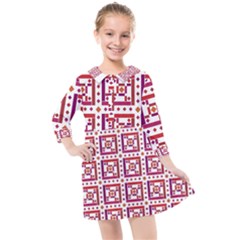 Background Abstract Square Kids  Quarter Sleeve Shirt Dress by Simbadda