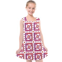 Background Abstract Square Kids  Cross Back Dress by Simbadda