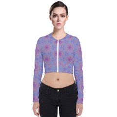 Pattern Pink Hexagon Flower Design Zip Up Bomber Jacket by Simbadda