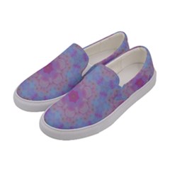 Pattern Pink Hexagon Flower Design Women s Canvas Slip Ons by Simbadda