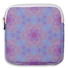 Pattern Pink Hexagon Flower Design Mini Square Pouch by Simbadda