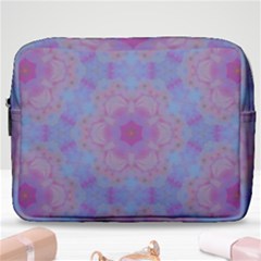 Pattern Pink Hexagon Flower Design Make Up Pouch (large) by Simbadda