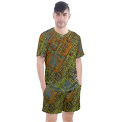 Art 3d Windows Modeling Dimension Men s Mesh Tee And Shorts Set