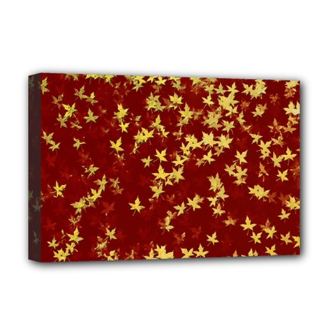 Background Design Leaves Pattern Deluxe Canvas 18  X 12  (stretched) by Simbadda