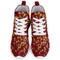 Background Design Leaves Pattern Women s Lightweight High Top Sneakers View1