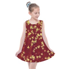 Background Design Leaves Pattern Kids  Summer Dress by Simbadda