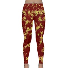 Background Design Leaves Pattern Lightweight Velour Classic Yoga Leggings