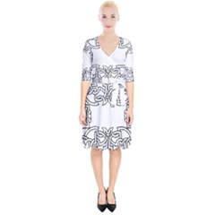 Grolier Antique Scroll Fruit Wrap Up Cocktail Dress by Simbadda