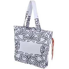 Grolier Antique Scroll Fruit Drawstring Tote Bag by Simbadda