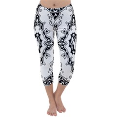 Holbein Floriated Antique Scroll Capri Winter Leggings  by Simbadda