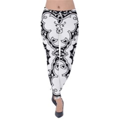 Holbein Floriated Antique Scroll Velvet Leggings by Simbadda