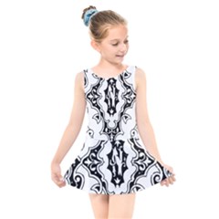 Holbein Floriated Antique Scroll Kids  Skater Dress Swimsuit