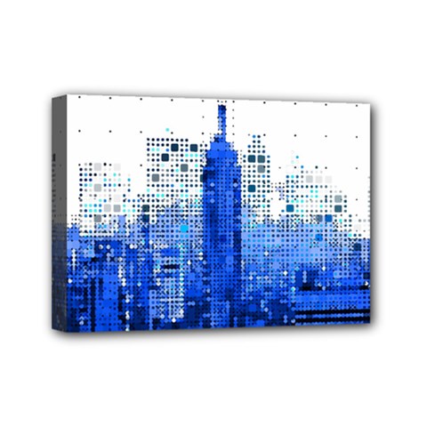 Skyline Skyscraper Abstract Points Mini Canvas 7  X 5  (stretched) by Simbadda