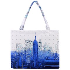 Skyline Skyscraper Abstract Points Mini Tote Bag by Simbadda