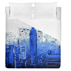 Skyline Skyscraper Abstract Points Duvet Cover (queen Size) by Simbadda