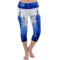 Skyline Skyscraper Abstract Points Capri Yoga Leggings by Simbadda