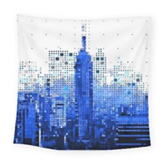 Skyline Skyscraper Abstract Points Square Tapestry (large) by Simbadda