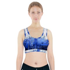 Skyline Skyscraper Abstract Points Sports Bra With Pocket by Simbadda