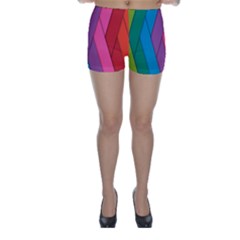 Abstract Background Colorful Strips Skinny Shorts by Simbadda