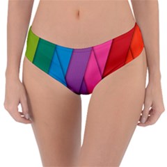 Abstract Background Colorful Strips Reversible Classic Bikini Bottoms by Simbadda