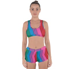 Abstract Background Colorful Strips Racerback Boyleg Bikini Set by Simbadda