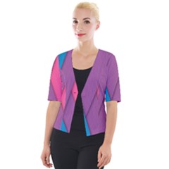 Abstract Background Colorful Strips Cropped Button Cardigan by Simbadda