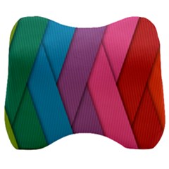 Abstract Background Colorful Strips Velour Head Support Cushion by Simbadda