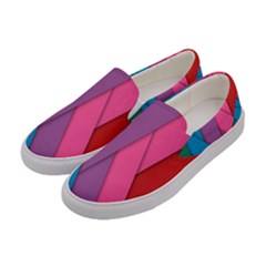 Abstract Background Colorful Strips Women s Canvas Slip Ons by Simbadda