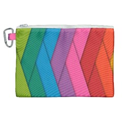 Abstract Background Colorful Strips Canvas Cosmetic Bag (xl) by Simbadda