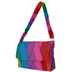 Abstract Background Colorful Strips Full Print Messenger Bag