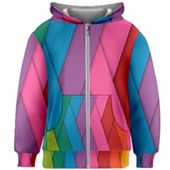 Abstract Background Colorful Strips Kids Zipper Hoodie Without Drawstring by Simbadda