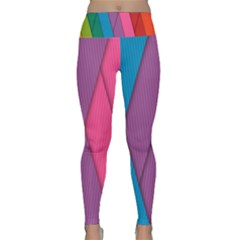 Abstract Background Colorful Strips Lightweight Velour Classic Yoga Leggings by Simbadda