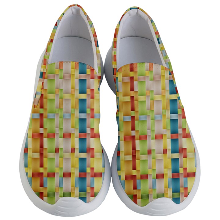 Woven Pattern Background Yellow Women s Lightweight Slip Ons