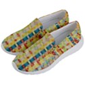 Woven Pattern Background Yellow Women s Lightweight Slip Ons View2