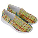 Woven Pattern Background Yellow Women s Lightweight Slip Ons View3