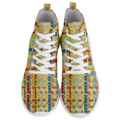 Woven Pattern Background Yellow Men s Lightweight High Top Sneakers by Simbadda