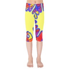 Embroidery Dab Color Spray Kids  Capri Leggings  by Simbadda