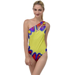 Embroidery Dab Color Spray To One Side Swimsuit by Simbadda