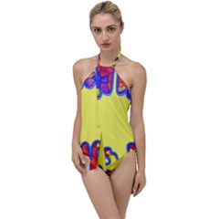 Embroidery Dab Color Spray Go With The Flow One Piece Swimsuit by Simbadda