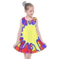 Embroidery Dab Color Spray Kids  Summer Dress by Simbadda