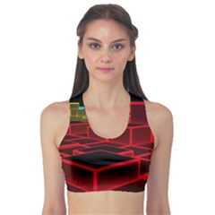 3d Abstract Model Texture Sports Bra by Simbadda