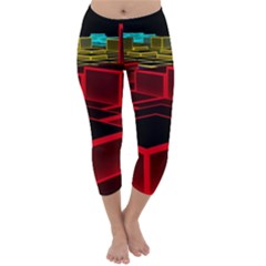 3d Abstract Model Texture Capri Winter Leggings  by Simbadda