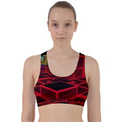 3d Abstract Model Texture Back Weave Sports Bra by Simbadda