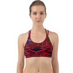 3d Abstract Model Texture Back Web Sports Bra by Simbadda