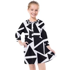 Black Triangle Kids  Quarter Sleeve Shirt Dress by Simbadda