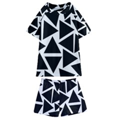 Black Triangle Kids  Swim Tee And Shorts Set