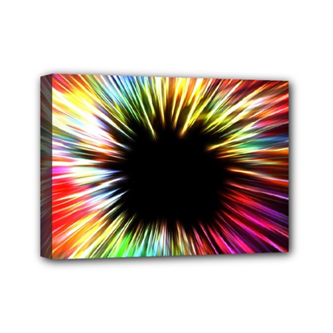 Color Background Structure Lines Mini Canvas 7  X 5  (stretched) by Simbadda