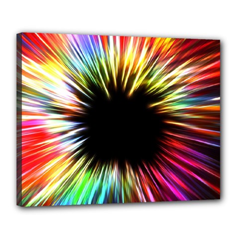 Color Background Structure Lines Canvas 20  X 16  (stretched) by Simbadda