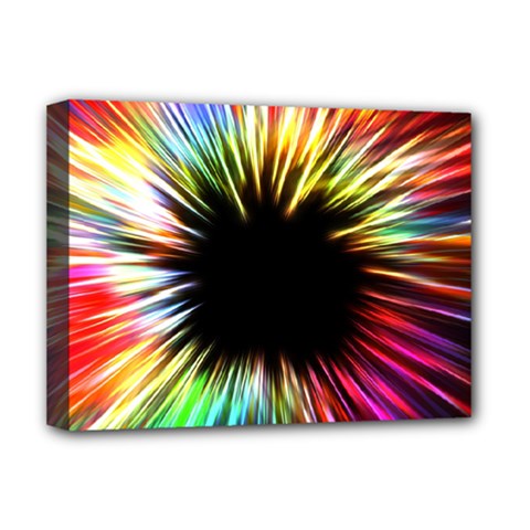 Color Background Structure Lines Deluxe Canvas 16  X 12  (stretched)  by Simbadda