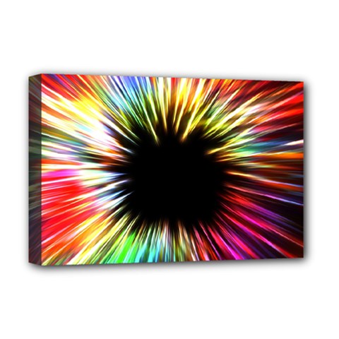 Color Background Structure Lines Deluxe Canvas 18  X 12  (stretched) by Simbadda